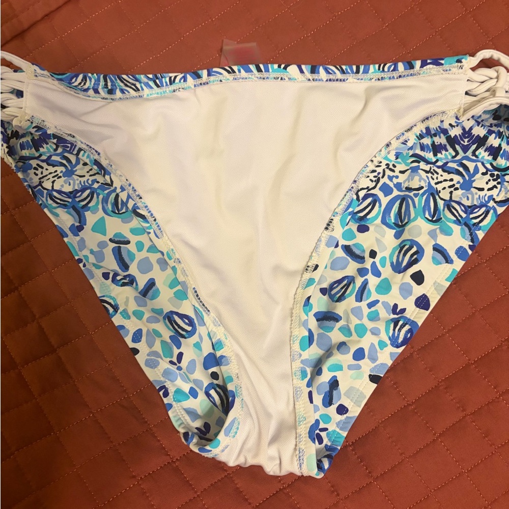 Lilly Pulitzer Blue and White Bikini- Top size 8, Bottom size 10 - Picture 8 of 9